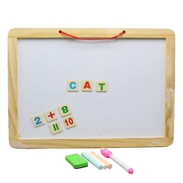 Wooden Black & White Board Large – Magnetic Alphabets & Numbers