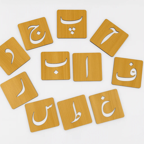 38 Urdu Letters Wooden Learning Blocks for Kids