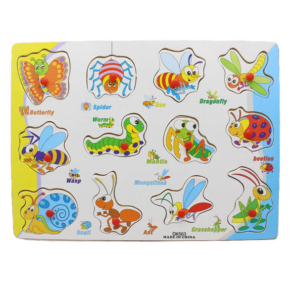 Wooden Animal Peg Puzzle Board