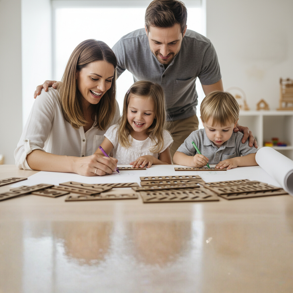 Wooden Drawing Stencils Kit – Creative Shapes & Patterns