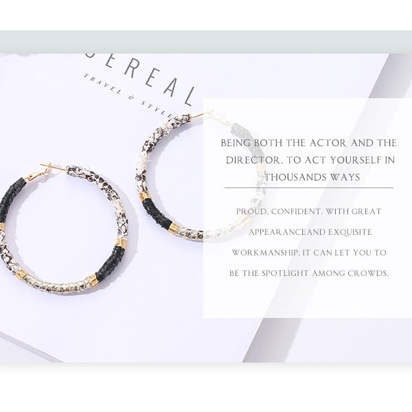 Textured PU Hoop Earrings