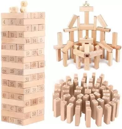 Wooden Stacking Tower (Jenga Blocks) – 54pcs/Pack