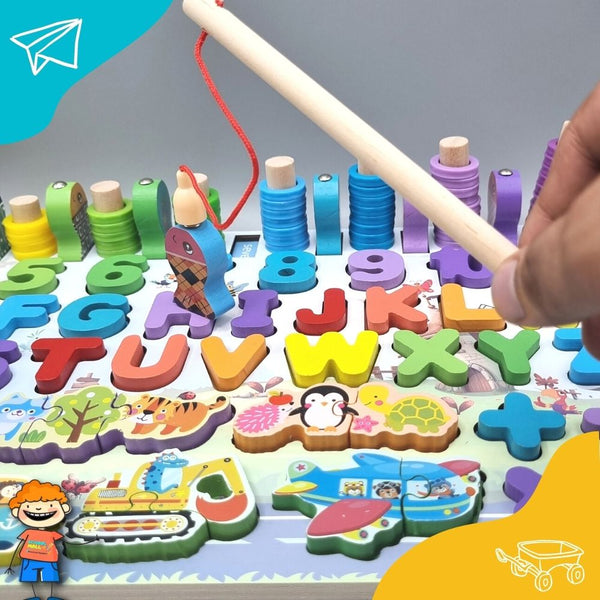8 In 1 Alpha-Numeric Puzzle Board