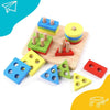 4 Column Wooden Blocks Geometry Shapes Matching A-10