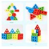 4 Column Wooden Blocks Geometry Shapes Matching A-10