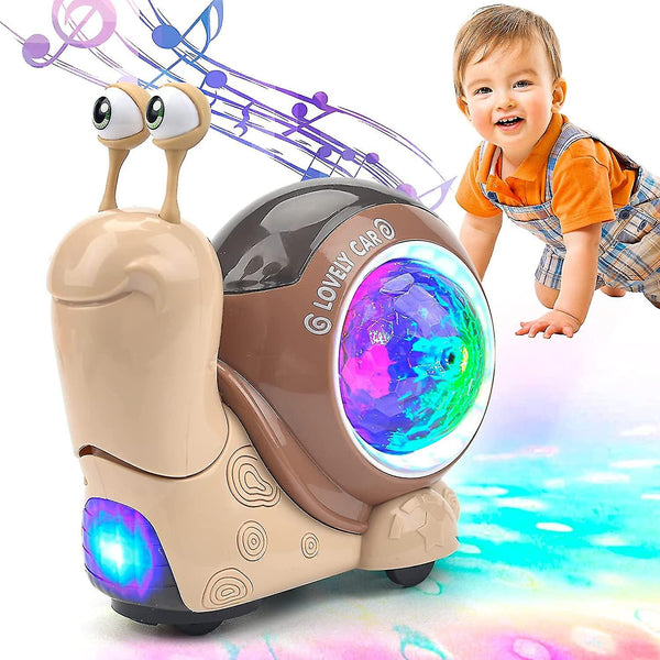 PinShang Electric Snail Toy Universal Shaking Head Snail With Music Light Projection Interaction Toys