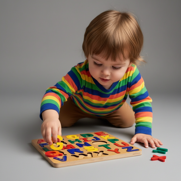 5-in-1 Wooden Learning Puzzle Set for Kids – Urdu, English, Numbers & Shapes Boards