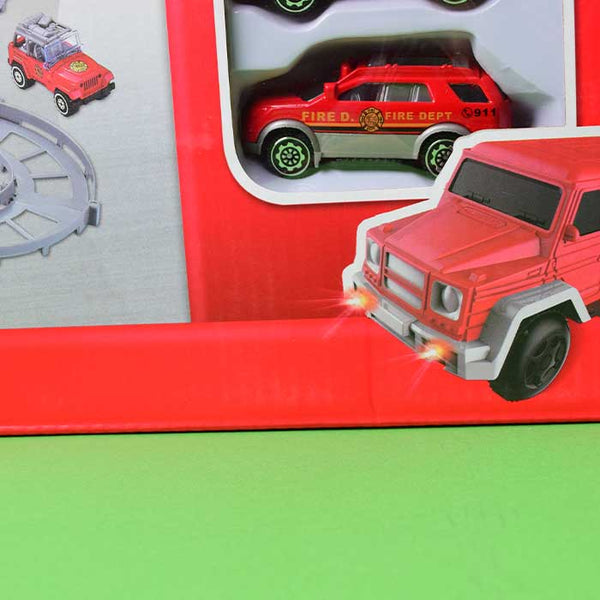 City Rescue Track Toys With Different Types Fire Brigade Track, Rescue Track With Red Color