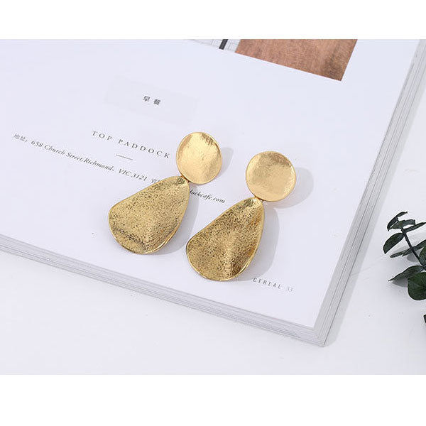 Classic Style Golden Metal Earrings