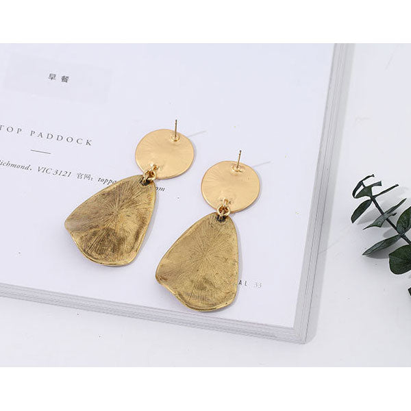 Classic Style Golden Metal Earrings