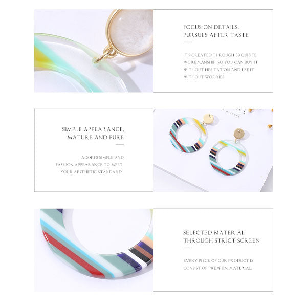 Colorful Cellulose Acetate Hoop Earrings