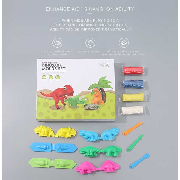 Clay Dough With Dinosaur Molds Set (Model: 11692) With Different Animals Best Packing