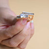 New Fashion Square Zircon Woman Ring | Gold Platted Classic Ring Guard (S 18)