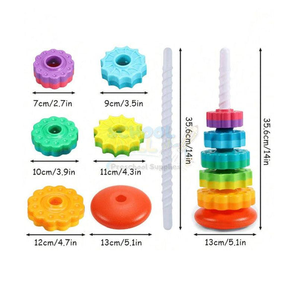 Rainbow Rotary Tower Stacking Toy Large