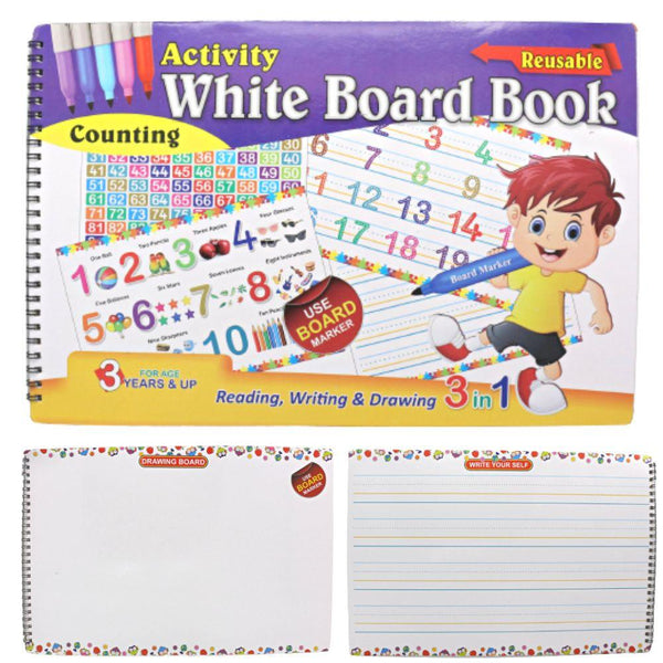 3 in 1 Reusable Activity White Board Book(Counting)