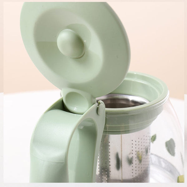 Avocado Glass Teapot Stove Safe Teapot High Temperature Resistant. Use for Home, office