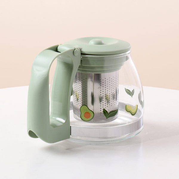 Avocado Glass Teapot Stove Safe Teapot High Temperature Resistant. Use for Home, office