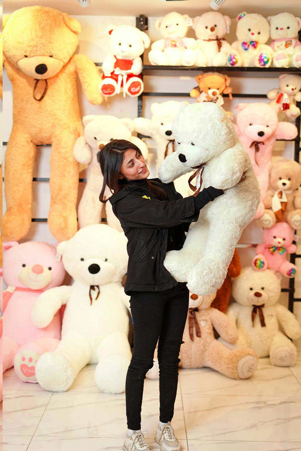 Soft And Huggable Jumbo White Teddy Bear 100cm - Giant Teddy Bear