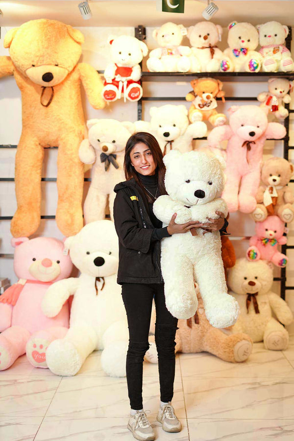 Soft And Huggable Jumbo White Teddy Bear 100cm - Giant Teddy Bear