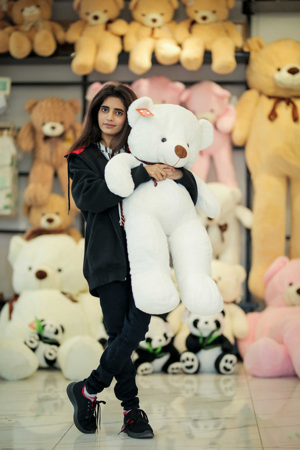 Soft And Huggable Jumbo White Teddy Bear 100cm - Giant Teddy Bear
