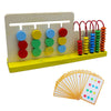 Wooden Four Color Game Calculation Stand with Abacus