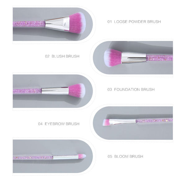 Star Glitters Collection Makeup Brushes (5 Pcs/Set)