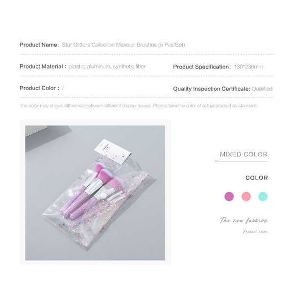 Star Glitters Collection Makeup Brushes (5 Pcs/Set)