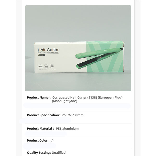 Corrugated Hair Straightener(2138) (European Plug) (Moonlight Jade)