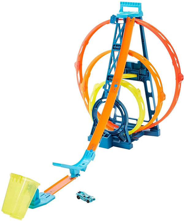 Hot Wheels Track Builder Triple Circle Action Set GLC96