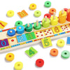 Colorful wooden puzzle with numbers