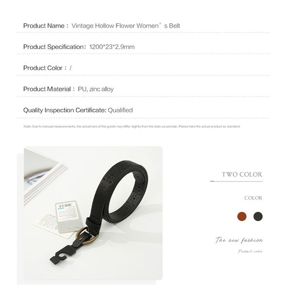 Vintage Hollow Flower Women’s Belt (Price For 1 Piece)