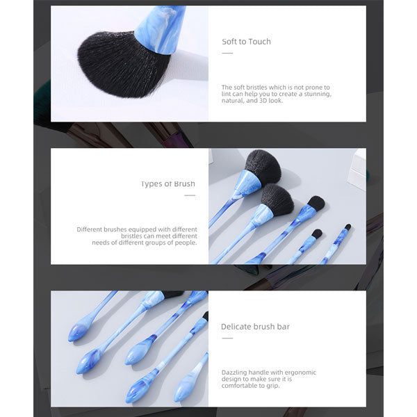 Sapphire Patterns Makeup Brushes (5 Count)
