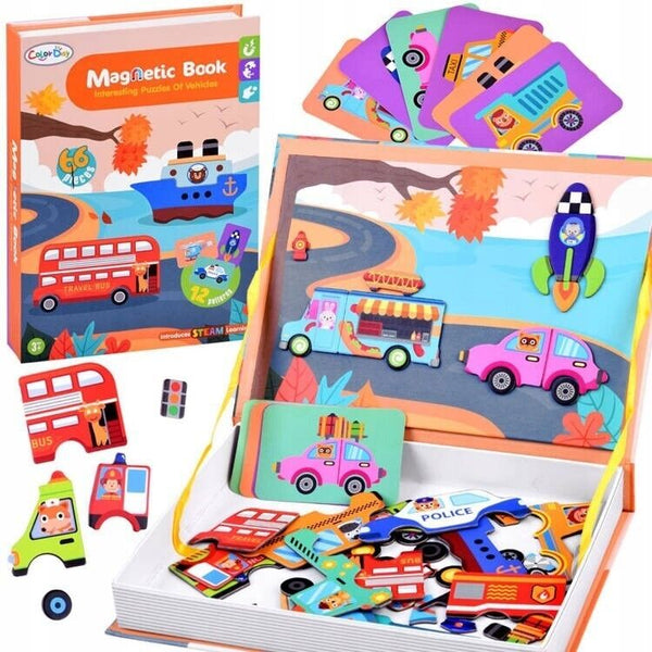 Magnetic Book Interesting Puzzles of Vehicles