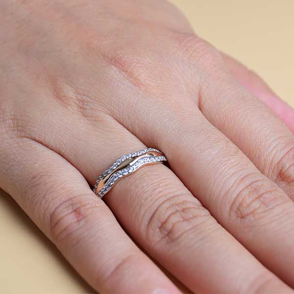 Gold Round Cut Glittery Rhinestones Ring | Ladies Contour Ring Copper, Zircon (Size 18 )