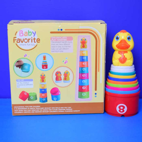 Folding & Stacking Cups with Duck for Kids (11 Pieces)