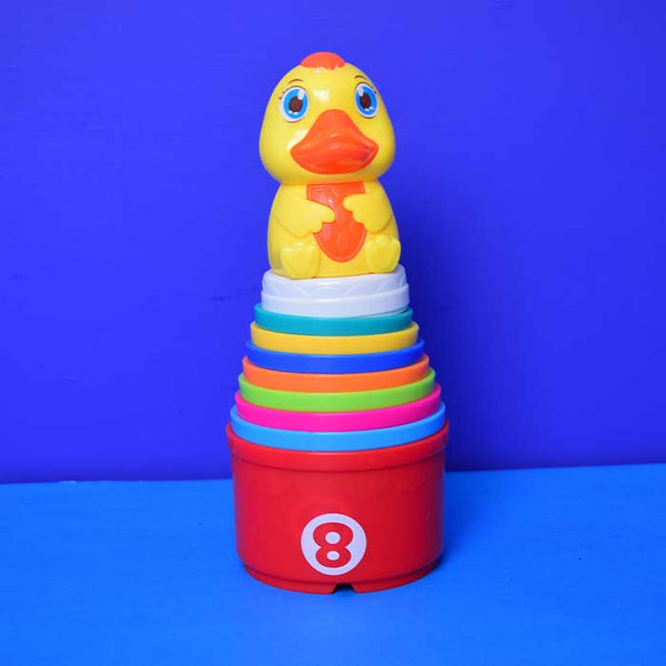 Folding & Stacking Cups with Duck for Kids (11 Pieces)