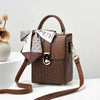 Soft Leather Mini Handbag | Crossbody Bag with Silk Scarf Accent