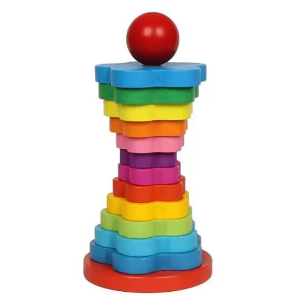 Educational Toy Wooden Rainbow Tower