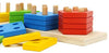Wooden Educational Toys, Five-column Shape Matching,Shape Color Sorting Preschool Stacking Blocks Toddler Puzzles Toys for Boys and Girls Age 1 2 3