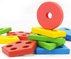 Wooden Educational Toys, Five-column Shape Matching,Shape Color Sorting Preschool Stacking Blocks Toddler Puzzles Toys for Boys and Girls Age 1 2 3