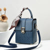 Soft Leather Mini Handbag | Crossbody Bag with Silk Scarf Accent