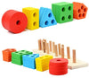 Wooden Educational Toys, Five-column Shape Matching,Shape Color Sorting Preschool Stacking Blocks Toddler Puzzles Toys for Boys and Girls Age 1 2 3