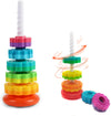 Rainbow Stacking Tower Spinning Multicolored Wheel Toy For Children Education