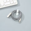 1 Meter Aluminum Foil Braided Type-C Cable (Silver and Black)