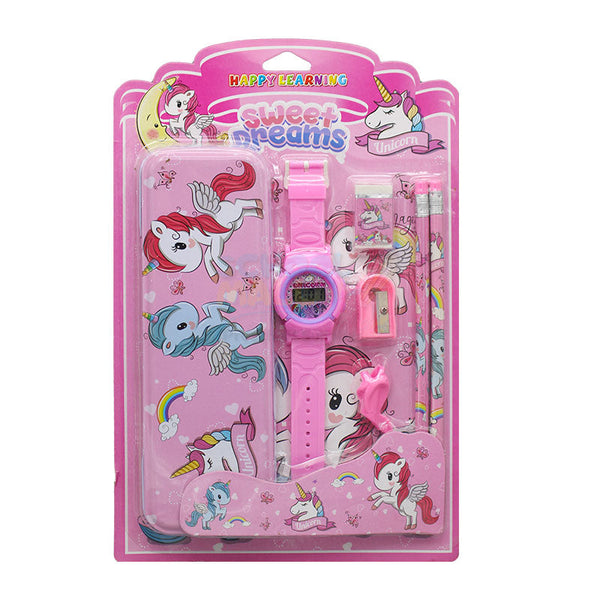 7 in 1 Stationery Set with Watch for Girl