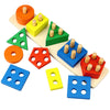 Wooden Educational Toys, Five-column Shape Matching,Shape Color Sorting Preschool Stacking Blocks Toddler Puzzles Toys for Boys and Girls Age 1 2 3