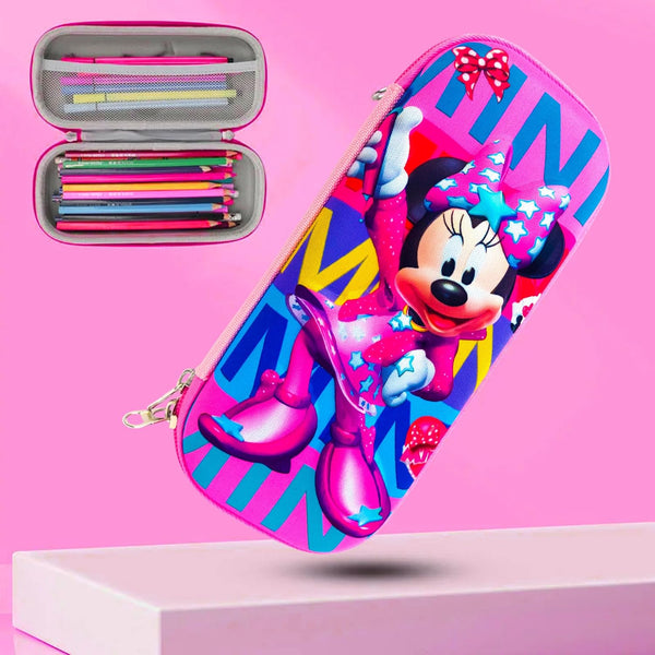 ZOMAARK 3D Cartoon Minnie Mouse Pencil Box for Kids - Multi-Function Cute Pencil Case for Boys and Girls - Kids Study Pencil Bag Stationery Box - Children's Day Gift for Boys and Girls