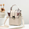 Soft Leather Mini Handbag | Crossbody Bag with Silk Scarf Accent