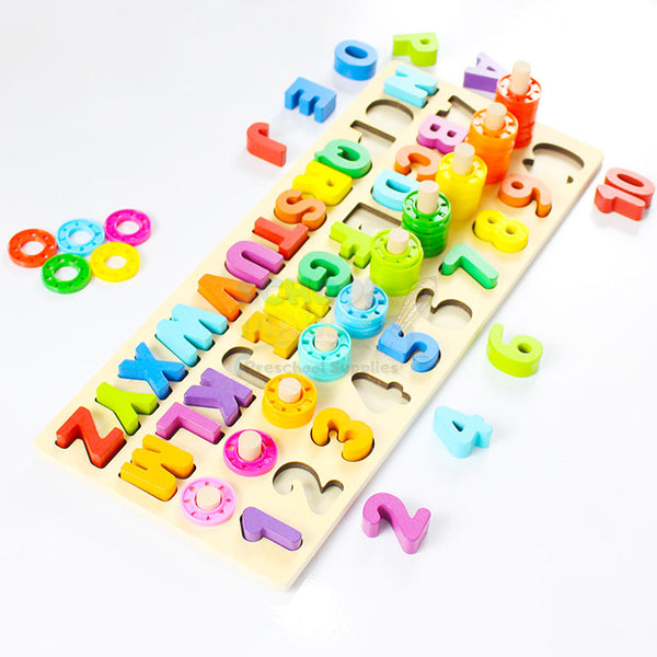 Alphanumeric Pairing Wooden Puzzle Board #1857