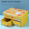 RORO Duck Double Drawers PU Fabric Storage Bin For Save Clothes and Foldable